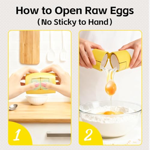 2 in 1 Hard Boiled Egg Shell Opener, Egg Peeler with Piercer, Cute Egg Separator for Raw Eggs, Egg Cracker for Home Kitchen Gadgets Tool by Fancybird - Used condition - Image 5