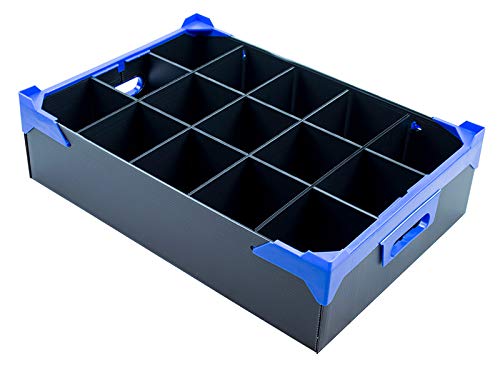 Caterbox Glassware Storage Container for Beer/Pint Glasses | 15 Cells | Max Glass/Item Height 160mm, Width 95mm