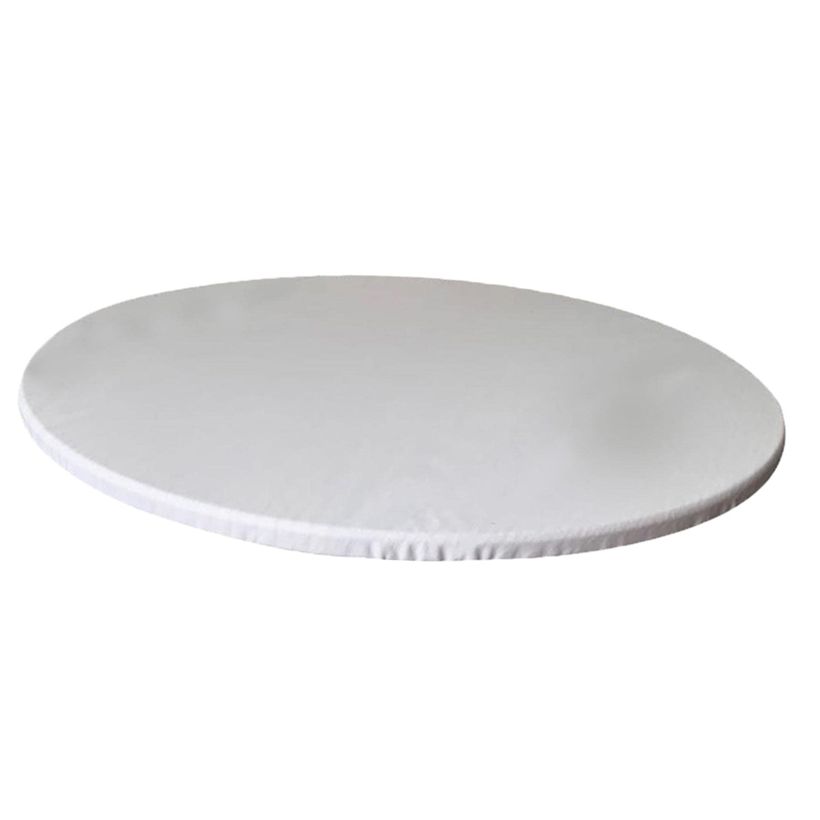 Enakshi® Waterproof Non-slip Round Fitted Tablecloth Table Cover Cloth 120cm White-image-12