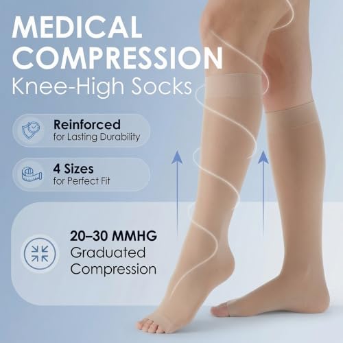 Image of ABSOLUTE SUPPORT Sheer Knee High Compression Socks 20-30mmHg