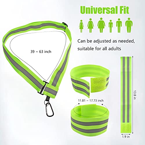 Reflective-Running-Gear-High-Visibility-Safety-Reflective-Sash-with-Quick-Release-Buckle-Adjustable-Reflective-Belt-for-Outdoor-Running-Cycling-Hiking-WalkingIncluded-4-Reflective-Bands