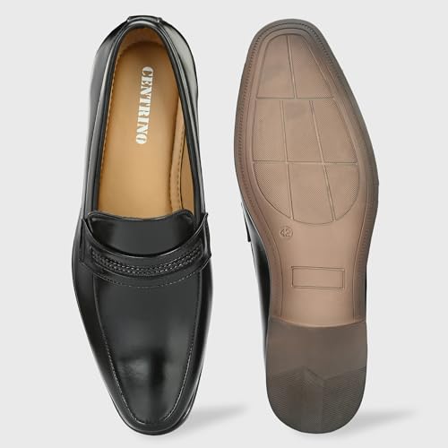 Image of Centrino Mens 6537 Formal Shoe for Men | Soft Cushioned Insole for All-Day Comfort | Stylish & Elegant Design | Perfect for Office, Business Casual & Formal Attire 6537-1 Black 11
