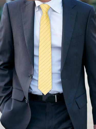 Image of Luckyvestir Striped Ties for Men Classic 3.15 inch Men's Tie Formal Neckties for Business Graduation Dinner Wedding
