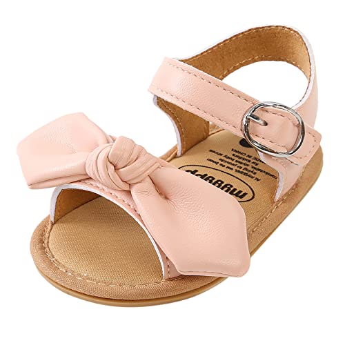 Toddler Sandals Size 8 Bowknot Prewalker Walkers 0-18M First Kids Sandals Barefoot Walking Sandals for Kids