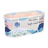 Faltbare Badewanne 120x58x53cm, Mobile Badewanne für Dusche, Tragbare Klappbadewanne für Erwachsene und Kinder, für Heißes Bad und Eisbad (Weiß (Schneegipfel), 120x58x53cm)