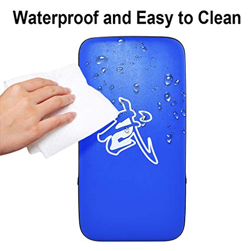 Tlbtek Taekwondo Kick Pad Pu Muay Thai Pads Mma Karate Kick Pads Kickboxing Training Pads Martial Arts Punching Pads Leather Strike Curved Kicking Shield (10X15Inch (Blue)) #TOP2