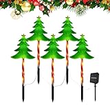 Solar-Weihnachtslichter, 5 Stück, LED-Ambientebeleuchtung, für Weihnachtsbaum, wasserdicht, für Party, Garten, Hof, Weg, Landschaft, Rasen, Balkon