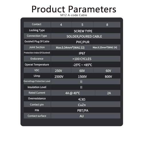 ZBLZGP M12 A-Code 8-poliger 90-Grad-Winkel, männlicher Stellantrieb, Sensorkabel für industrielle Kamera-Geräte, Netzwerk-IO-Link, Profibus-Automatisierung, 3 m
