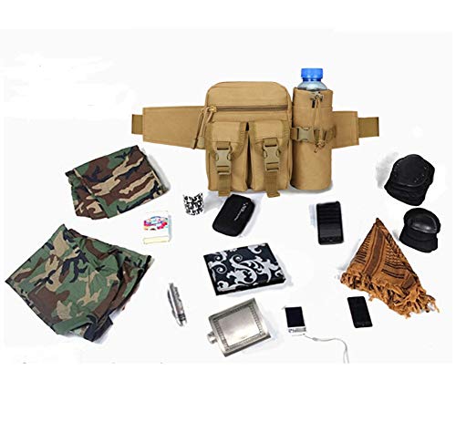 Lemon Park Tactical Waist Bag Military Fanny Pack,Waterproof Utility Belt With Water Bottle Holder,Suitable For Hiking&Mountaineering&Camping&Riding&Fishing&Shooting.(Khaki) #TOP6