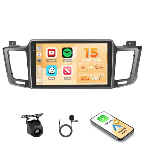 Carplay sans Fil et Android Auto pour Toyota RAV4 2013-2019 via Autoradio Hikity Android 15