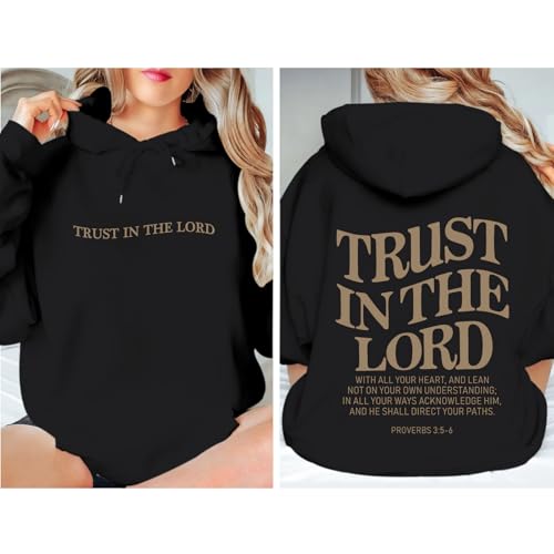 Tuislay Trust In The Lord Graphic Hoodies Christian Faith Sweatshirts For Women Bible Verse Religious Hoodie Pullover Tops - Image 5