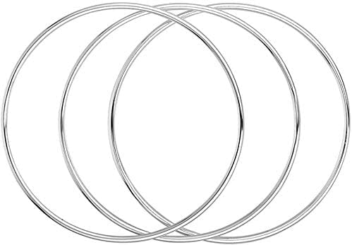 Classic 6pcs Lots 925 Silver Thin Round Stackable Polished Bangle Bracelet with Fresh Simple Style Bracelet Cuff Bangle