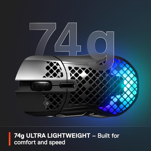 SteelSeries-Aerox-5-Wireless-Holey-RGB-Gaming-Mouse-Ultra-lightweight-Water-Resistant-Design-9-Buttons-Bluetooth24-GHz-18K-DPI-TrueMove-Air-Optical-Sensor - Izzgadgets.com