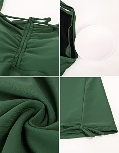 Womens Plus Size Maternity Tankini Tank Tops With Boyshorts Tummy Control Green 28W 7X #TOP4