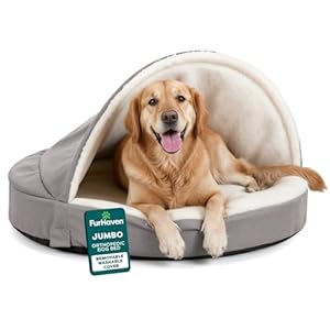 Furhaven 44″ Round Orthopedic Dog Bed for Large Dogs w/ Removable Washable Cover, For Dogs Up to 80 lbs – Sherpa & Suede Snuggery – Gray, 44-inch