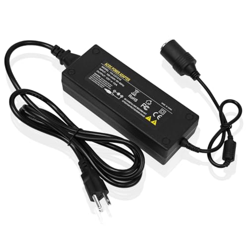 SUNMEG 180W AC to DC Converter, 110V to 12V 15A Car Cigarette Lighter Socket AC/DC Adaptor Power Supply for Car Refrigerator, Tire Inflator, Vacuum Cleaner and Other Devices 7.2FT