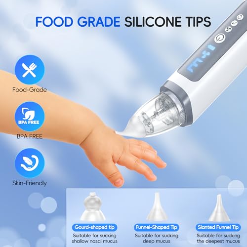 Image of Nasal Aspirator for Baby, Electric Nose Sucker for Baby & Toddler, Congestion Relief with 3 Levels Suction,Soothing Light & Nursery Rhymes (Large A)