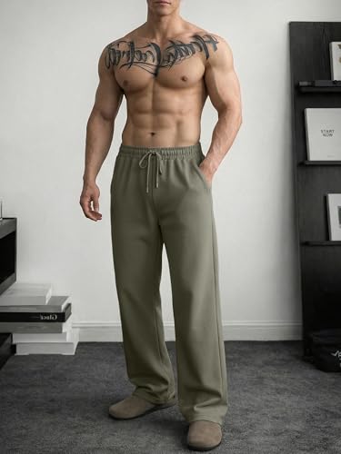 Image of JMIERR Men's Casual Baggy Pants Lightweight Wide Leg Lounge Travel Pants Streetwear with Pockets