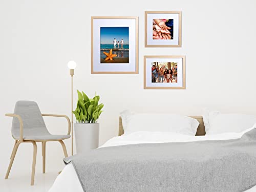 Frameworks 11X14 Mat To 8X10 Classic Wooden Picture Frames With Tempered Glass | Natural Oak | 6-Pack #TOP3