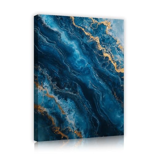 Décoration intérieure moderne bleu marine 60x80cm, tableau facile à accrocher