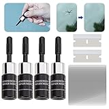 zeBrush Windshield Repair Kit，Auto Glass Repair Kit for Fix Chip Scratch, Bulls-Eye, Star-Shaped and Half-Moon Cracks，4PC