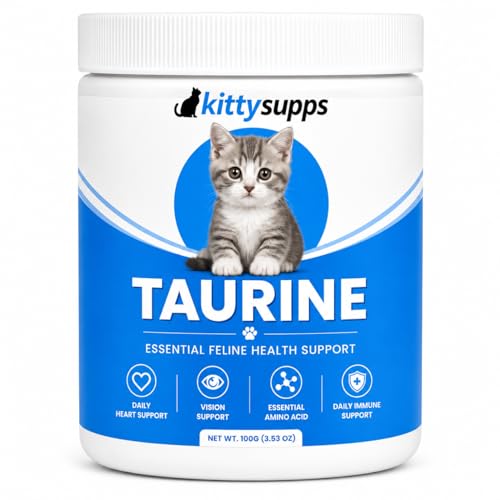 KittySupps Taurine for Cats Powder Supplement Essential Amino Acid Taurine for Heart & Eye Health Support Daily Cat Nutrition & Wellness Powder for Indoor and Picky Cats (1)