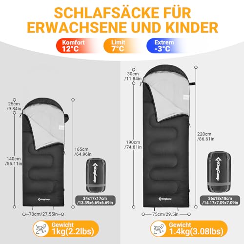 Outdoor Schlafsack KingCamp Deckenschlafsack für 3-4 Jahreszeiten