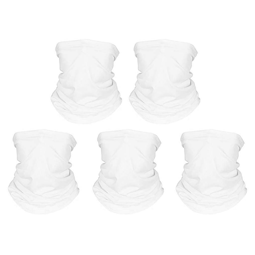 Solid Color Face Mask 5Pcs Set, Rave Bandana, Cooling Neck Gaiter, Scarf, Summer Balaclava for Dust Wind UV Protection-image-2