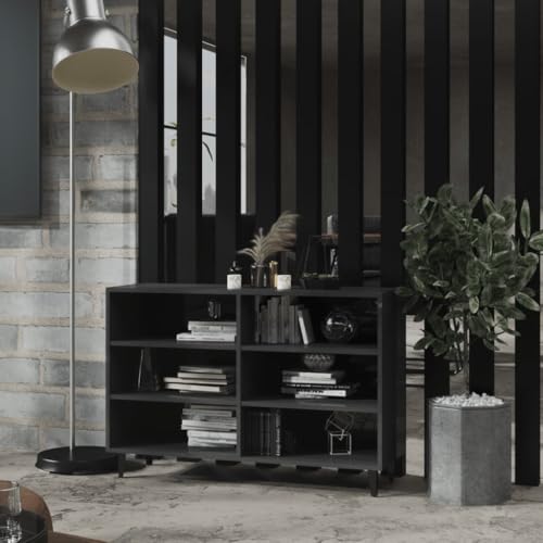 KTHLBRH Buffet gris brillant - Commode pour intérieur et salon - 103,5 x 35 x 70 cm - Matériau dérivé du bois