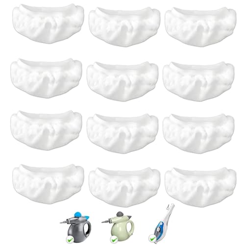 12 Stück Mikrofaser Ersatztücher für Dampfreiniger, Universelles Überzugsset als Zubehör für Handdampfreiniger, Waschbare und Wiederverwendbare Frottee Ersatzbezüge für die Reinigung von Boden Wänden
