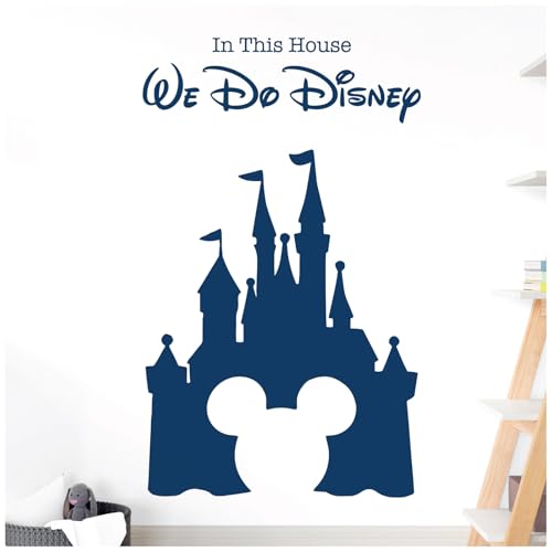 Sticker mural inspiré de Disney pour chambre à coucher - We Do Disney - Château, Mickey Mouse [Ultramarine]