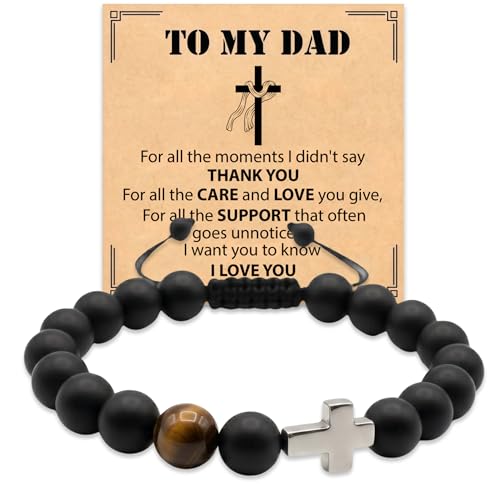 Pulsera cristiana para hombre con cuentas religiosas miniatura 1