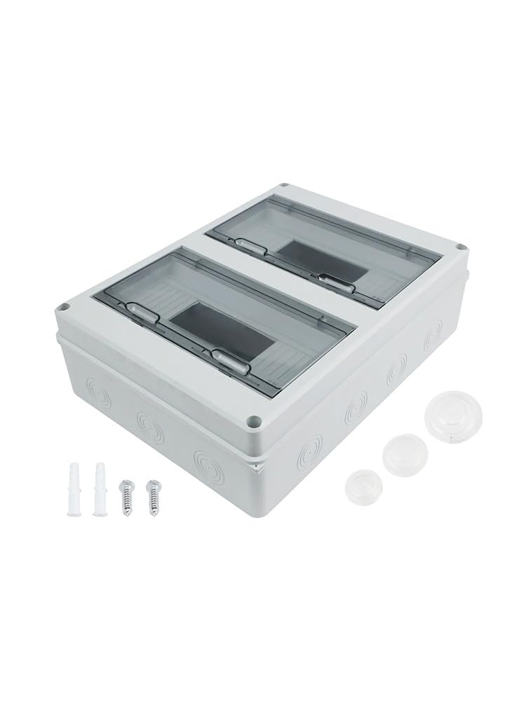 Scatola di distribuzione a 24 vie IP65 resistente alle intemperie in ABS con finestra a ribalta per uso domestico ferroviario di fabbrica, bianco