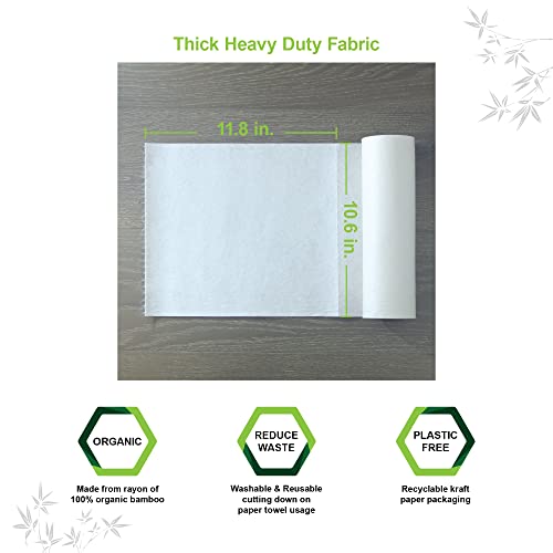 Anjia® Heavy Duty Reusable Bamboo Towels - 20 Sheets/Roll - Great As Kitchen Towels, Dish Towels, Cleaning Rags, Shop Towels, And Swedish Dishcloths - Replacement Of Paper Towels Bulk #TOP1