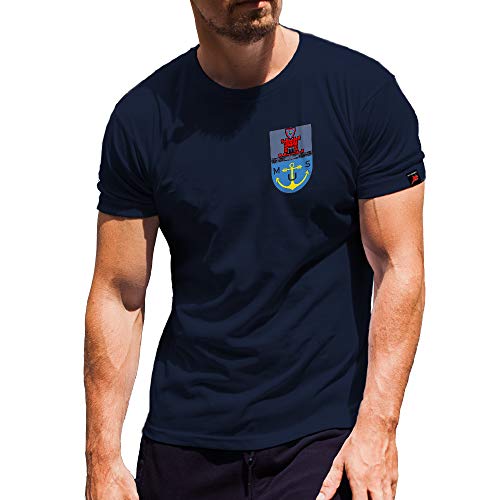 École marinée MUS Marine Wappen bleu large pour passionnés du style nautique et décontracté