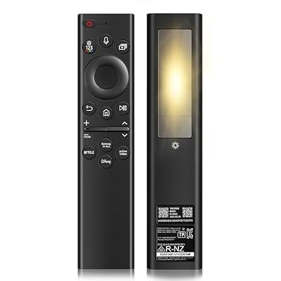 Replacement Remote Control for Samsung Smart TV:Solar Rechargeable Voice Control Bluetooth Remote with 4 Shortcuts, Compatible with BN59-01385A & 2021-2025 Frame/Neo QLED/Ultra HD Series(Deep Black)