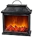 Produktbild dekojohnson LED-Kamin Laterne Batterie Betrieb ohne Heizung mit 3D Flammen-Effekt - Kaminfeuer mit Timer-Funktion- Feuerlampe Standkamin 30x13x30cm