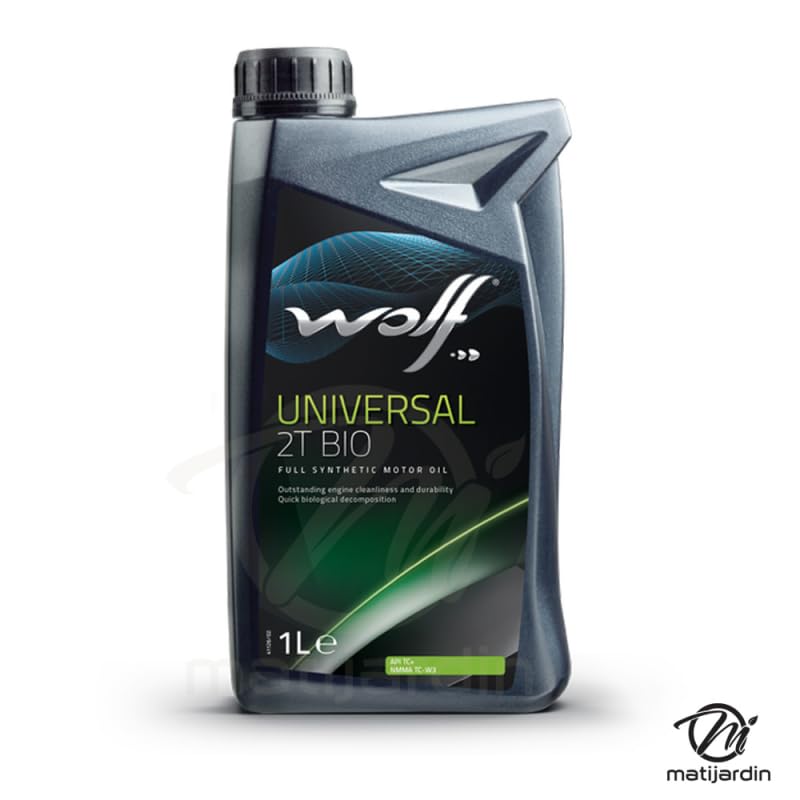 Huile moteur 2 temps professionnelle WOLF UNIVERSAL 2T BIO – Biodégradable - 1 Litre