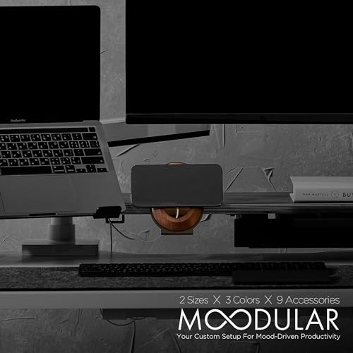 Image of ULTRARM Moodular Phone Stand Add-On for MagSafe & Rails, Do Not Use Alone | Accessory Only, Charger Not Included, Ergonomic Viewing Angle, Flexible Positioning, Wood & Steel Design, Black, MSA-MS