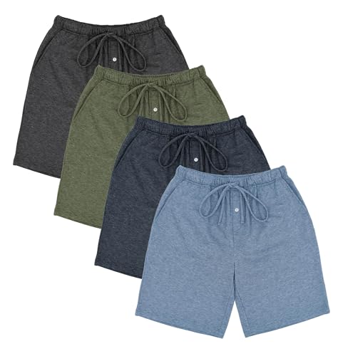 Andrew Scott Men's Executive Soft Peach Fleece Sleep Shorts |All Season Drawstring Lounge Pj Jams |Multi Packs