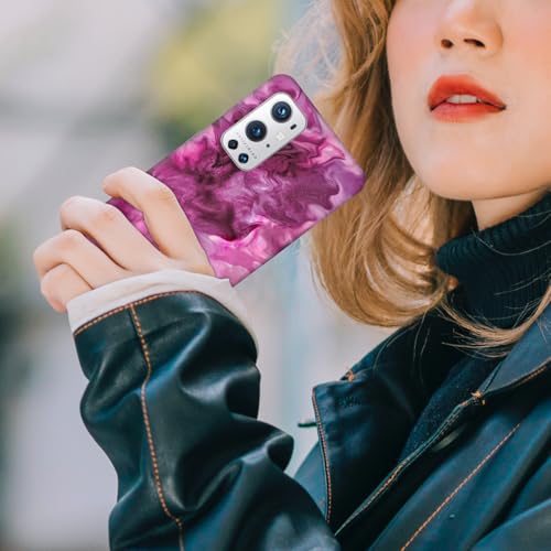 Coque OnePlus 9 Pro originale plastique dur fin marbré rose GlamCase - 2