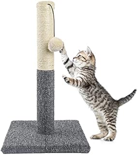 Awefrank Cat Scratching Post, 52cm Scratching Post for indoor Cats, Kitten Scratching Post, Cat Scratcher with Natural Sisal Rope and Interactive Ball