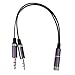 Produktbild 3.5mm Kopfhörer Adapter Kopfhörer Splitter 2 Adapter Stecker-zu-Buchsen Headset Mikrofon Anschlusskabel für Gaming Headset (Grau)