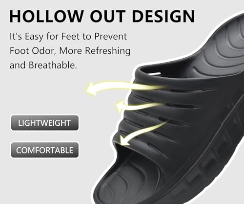 Image of GPOS Mens Sport Recovery Sandals Plantar Fasciitis Thick Cushion Slides Sandals Lightweight Comfort Orthotic Slippers