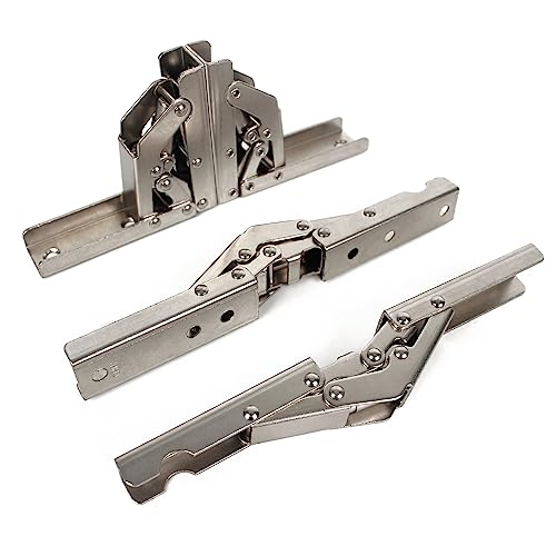 KAFENDA 4pcs 90 Degree Cabinet Door Hinges, Folding Hinges for Desktop 180 Degree Piano Hinges, Silver