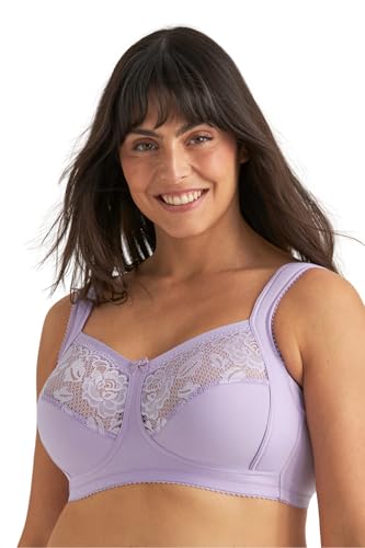 Image of Miss Mary of Sweden Lovely Lace Support Non-Wired Comfort Cotton Bra 38B Lavender