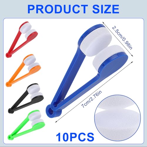 10 peças de ferramenta de limpeza de óculos, ferramenta de limpeza de óculos de microfibra, mini cli