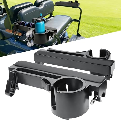 Golf Cart Armrest with Cup Holder - Upgraded Universal Installation Arm Rest Cup Holder Fit for EZGO Yamaha Club Car - Rear Seat Bracket Enhanced Comfort with Hold Phone Drinks Sunglasses