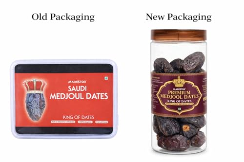 Image of Markstor Fresh Premium Medjool - King of Dates - 1 Kg [500g x 2] - Topmost Medjool graded A Plus