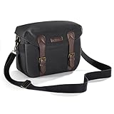 K&F CONCEPT Sling Camera Bag, Crossbody Photography Camera Shoulder Bag SLR DSLR Canvas Camera Case Portable Bag for Women and Men, Black